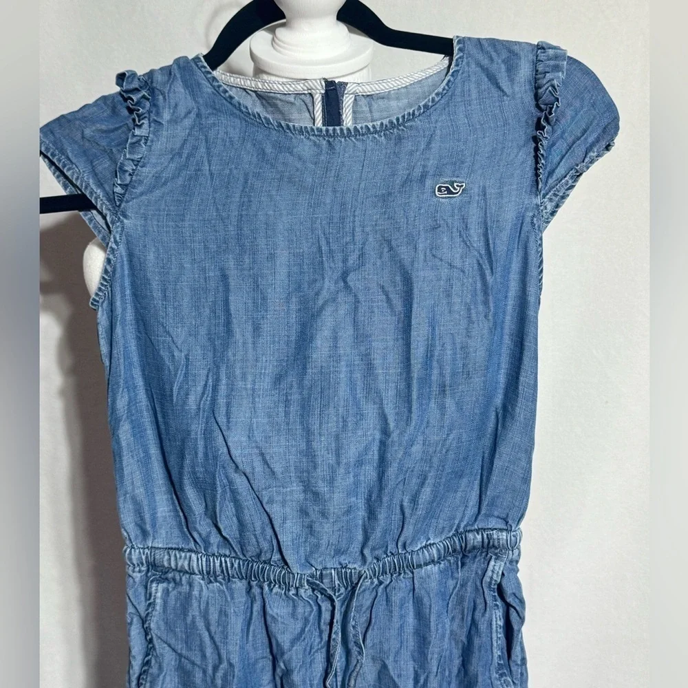 Vineyard Vines Blue Tencel Fabric One Piece Jumpsuit Girls Size 12